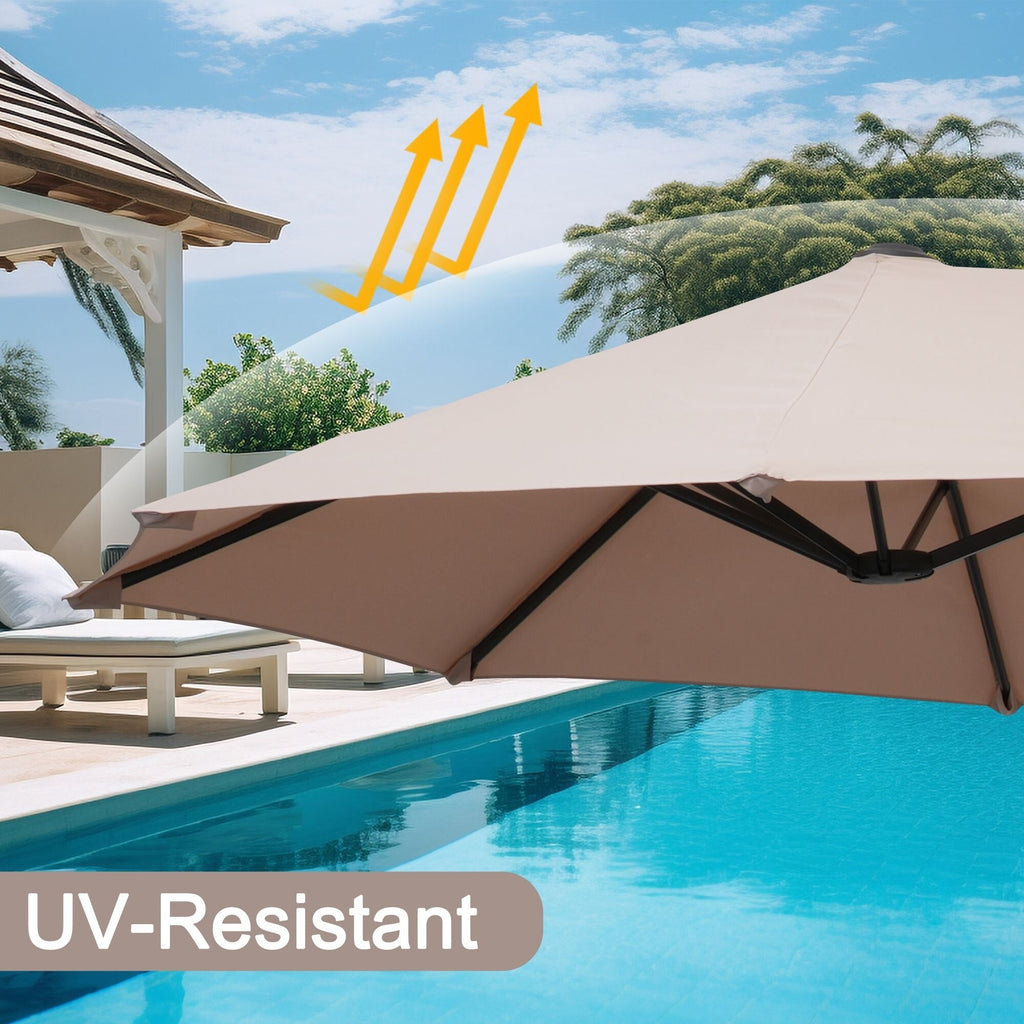 Autlaycil 13Ft Retangle Patio Umbrella Extra-Large Outdoor Umbrella No Base