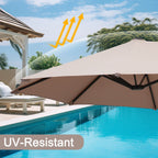 Autlaycil 13Ft Retangle Patio Umbrella Extra-Large Outdoor Umbrella No Base