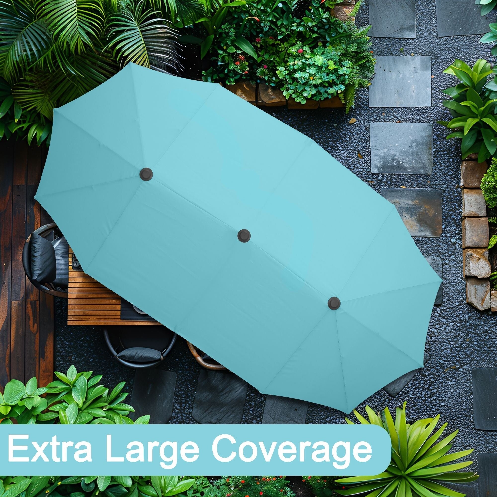 Parasol de patio rectangulaire Autlaycil de 13 pieds, très grand parasol d'extérieur sans base