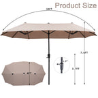 Autlaycil 13Ft Retangle Patio Umbrella Extra-Large Outdoor Umbrella No Base