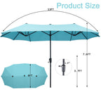 Autlaycil 13Ft Retangle Patio Umbrella Extra-Large Outdoor Umbrella No Base