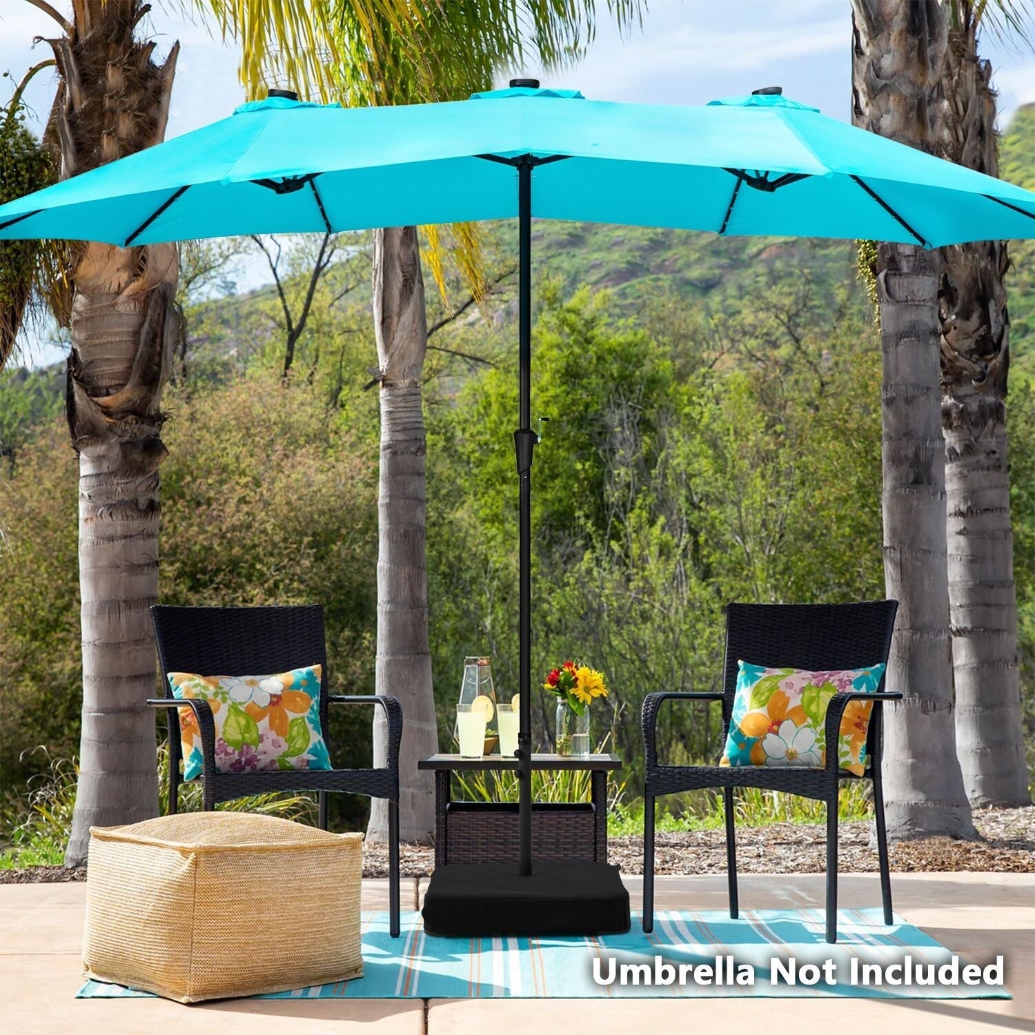 Parasol de patio rectangulaire Autlaycil de 13 pieds, très grand parasol d'extérieur sans base