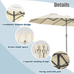 Autlaycil 13Ft Retangle Patio Umbrella Extra-Large Outdoor Umbrella No Base