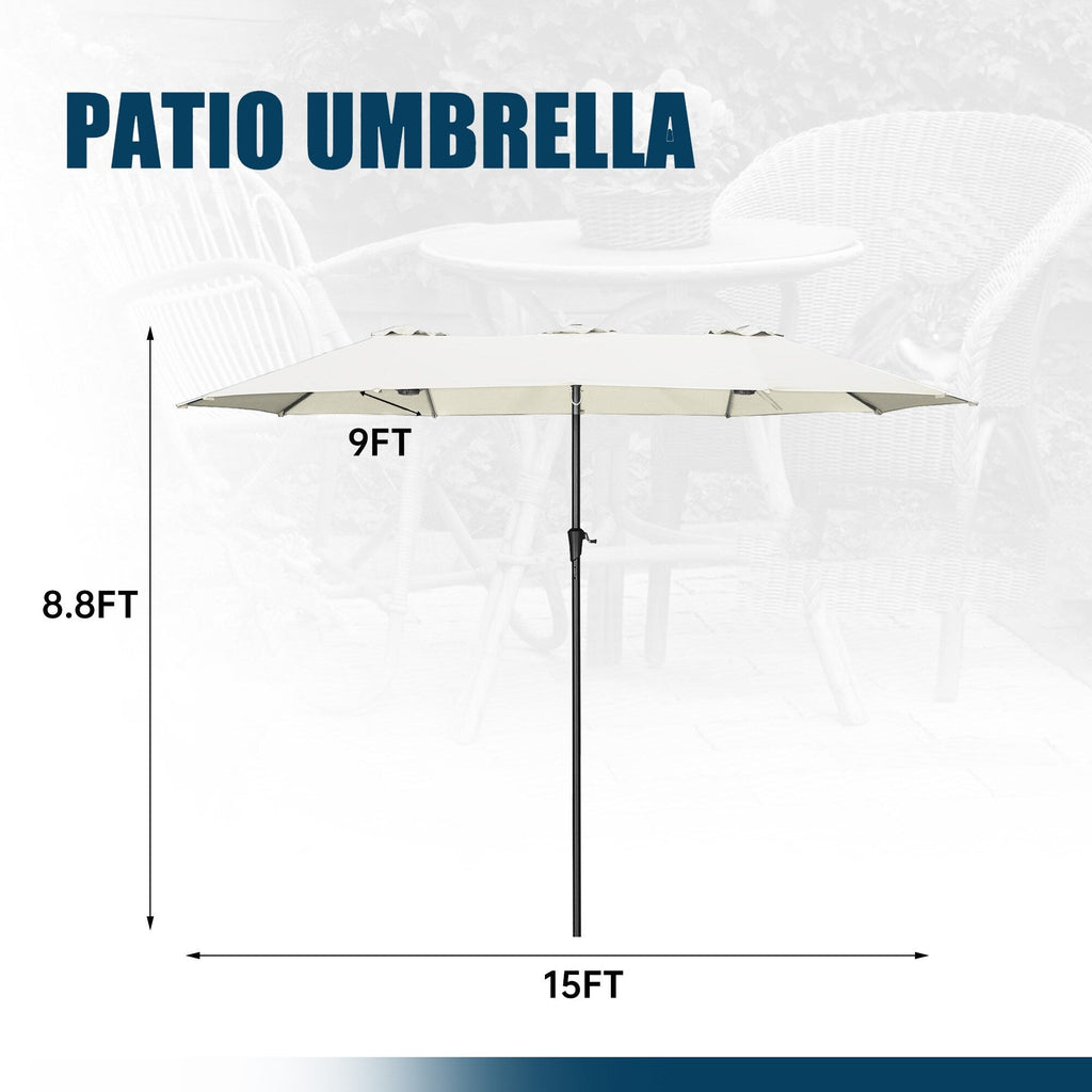 Autlaycil 13Ft Retangle Patio Umbrella Extra-Large Outdoor Umbrella No Base
