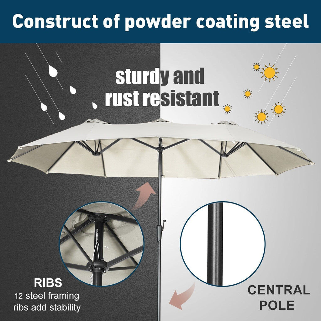 Autlaycil 13Ft Retangle Patio Umbrella Extra-Large Outdoor Umbrella No Base