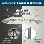Autlaycil 13Ft Retangle Patio Umbrella Extra-Large Outdoor Umbrella No Base