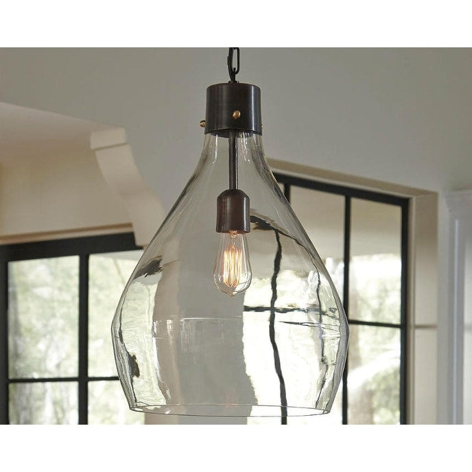 Suspension Avalbane en verre gris Signature Design by Ashley - 13,88 L x 13,88 P x 20,25 H