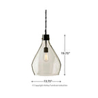 Suspension Avalbane en verre gris Signature Design by Ashley - 13,88 L x 13,88 P x 20,25 H