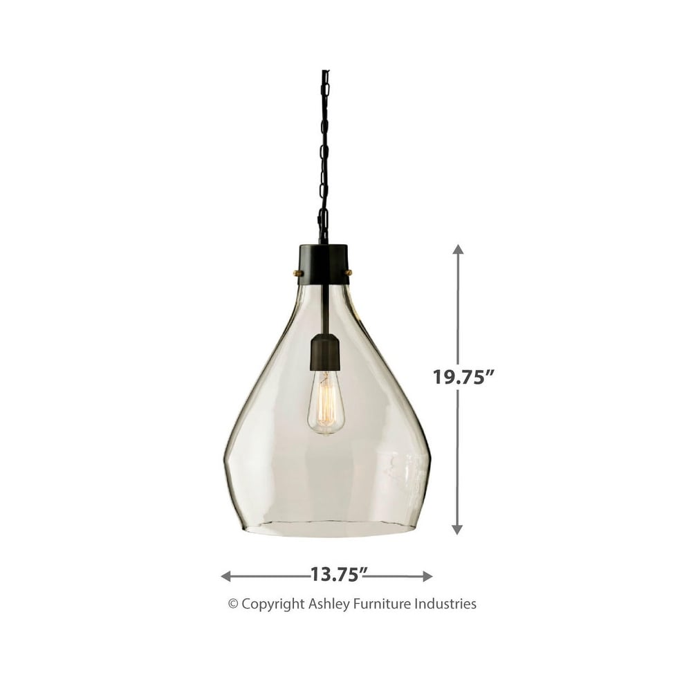 Suspension Avalbane en verre gris Signature Design by Ashley - 13,88 L x 13,88 P x 20,25 H