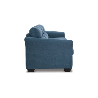 Canapé Avel, polyester bleu indigo doux, assise résistante à l'affaissement, 88 pouces