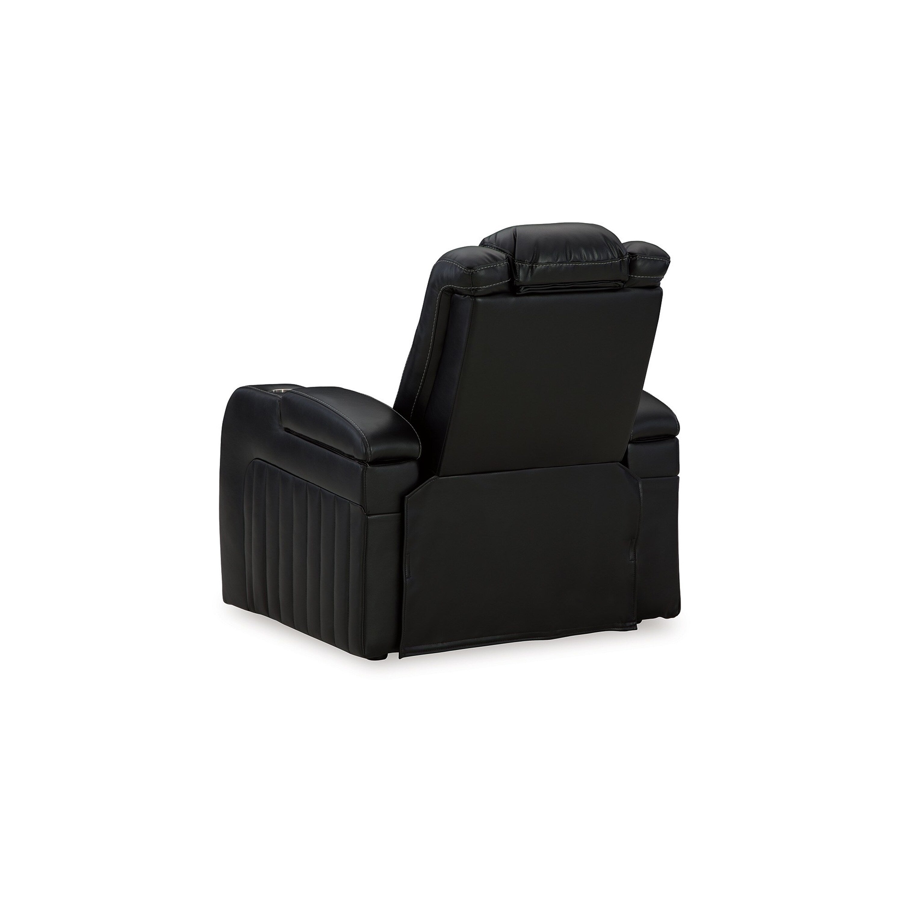 Fauteuil inclinable électrique Aven, caractéristiques haut de gamme, similicuir bleu nuit