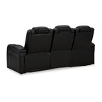 Canapé inclinable électrique Aven, LED, similicuir bleu nuit, 86 pouces