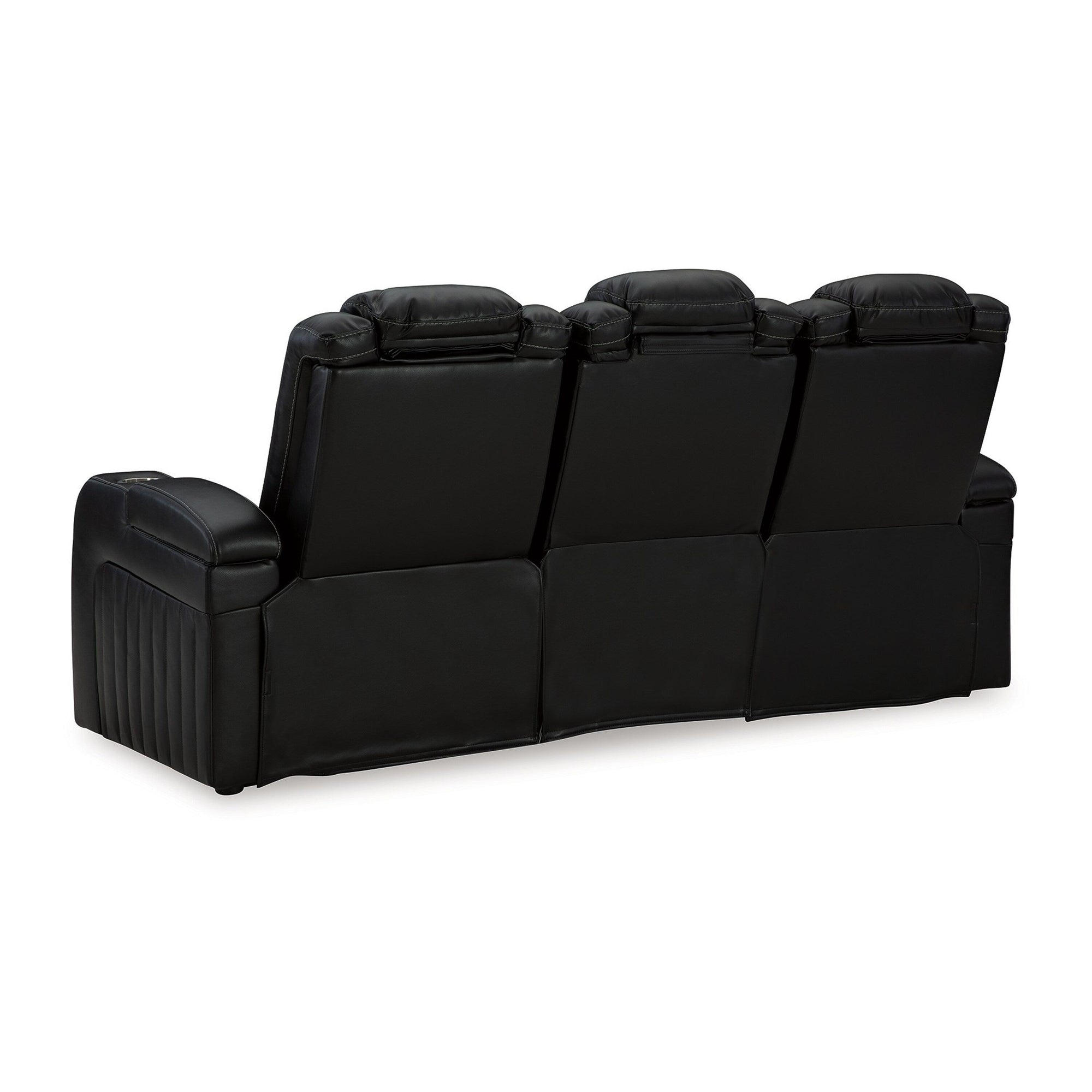 Canapé inclinable électrique Aven, LED, similicuir bleu nuit, 86 pouces