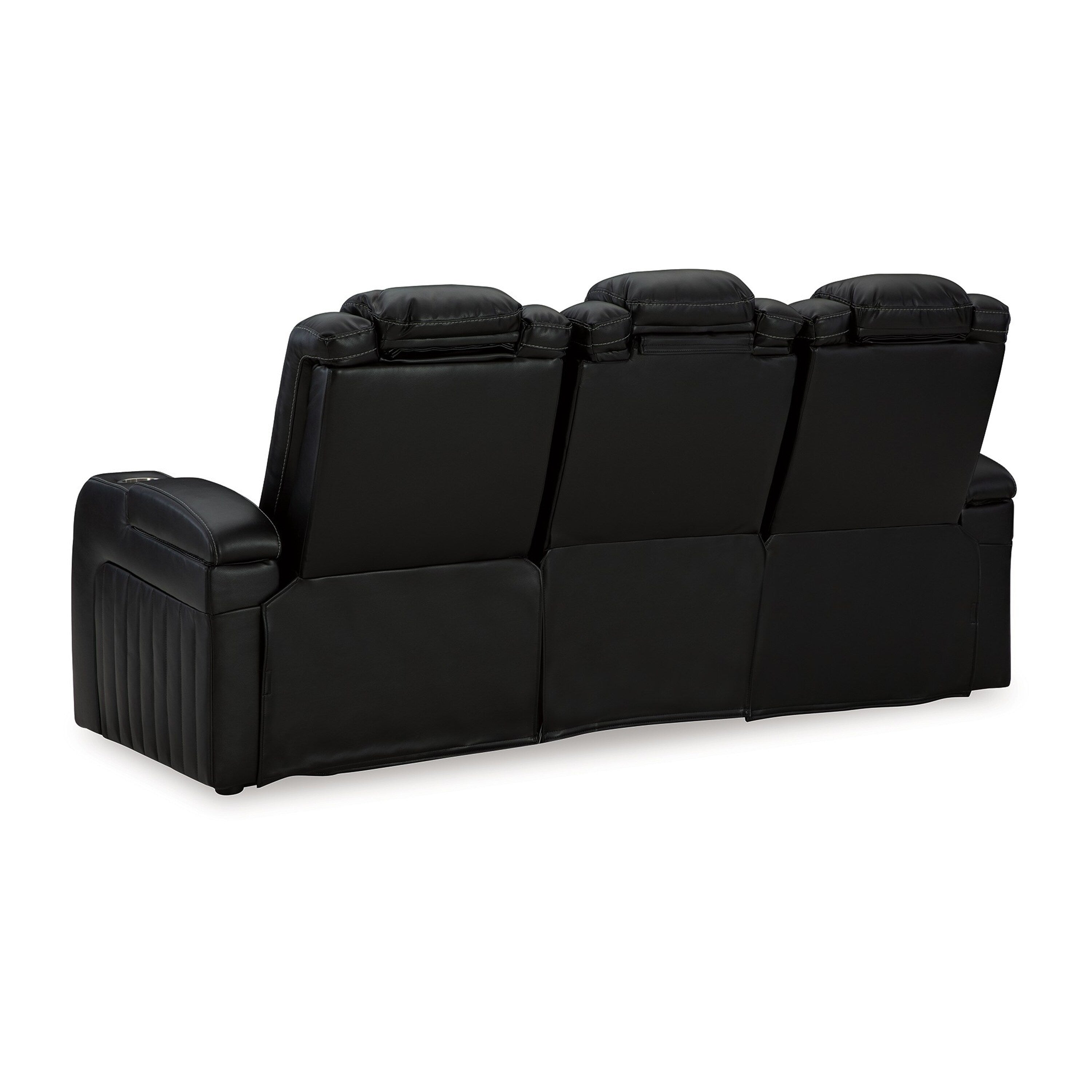 Canapé inclinable électrique Aven, LED, similicuir bleu nuit, 86 pouces
