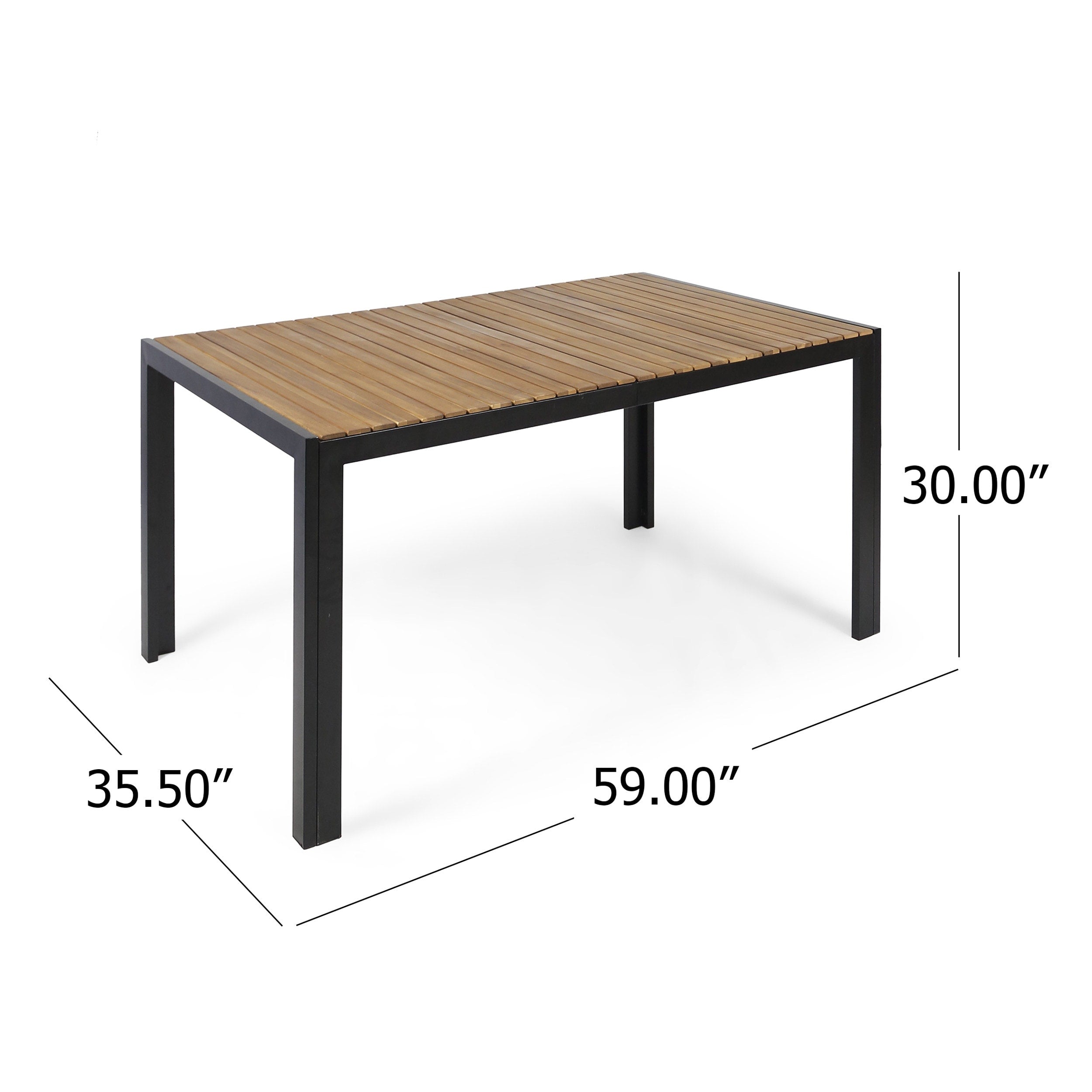 Ensemble de salle à manger d'extérieur Azalea en bois et résine, 7 pièces, par Christopher Knight Home