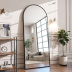 Miroir mural en forme d'arche en métal sur toute la longueur