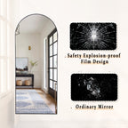 Miroir mural en forme d'arche en métal sur toute la longueur