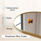Miroir mural en forme d'arche en métal sur toute la longueur