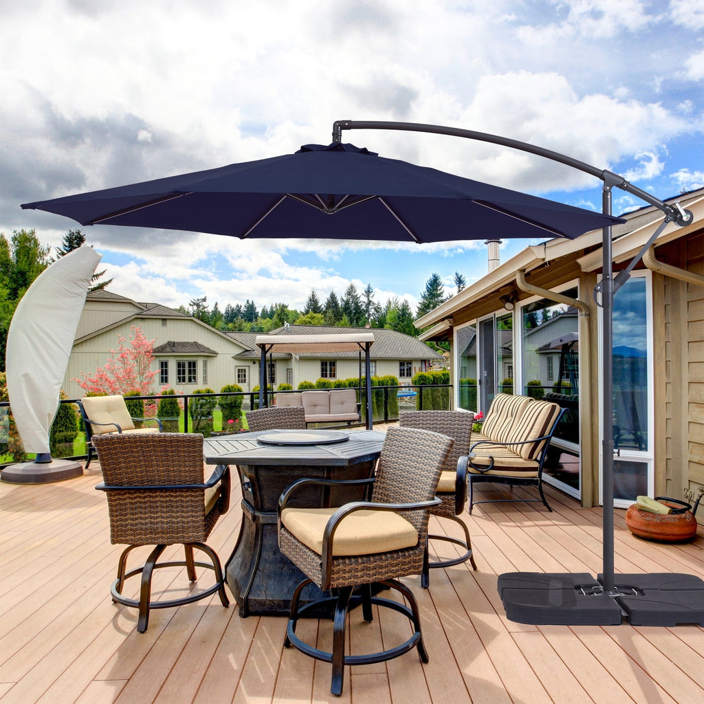 BONOSUKI 10ft Patio Offset Umbrella Outdoor Hanging Umbrella