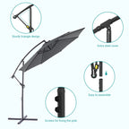 BONOSUKI 10ft Patio Offset Umbrella Outdoor Hanging Umbrella