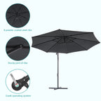 BONOSUKI 10ft Patio Offset Umbrella Outdoor Hanging Umbrella