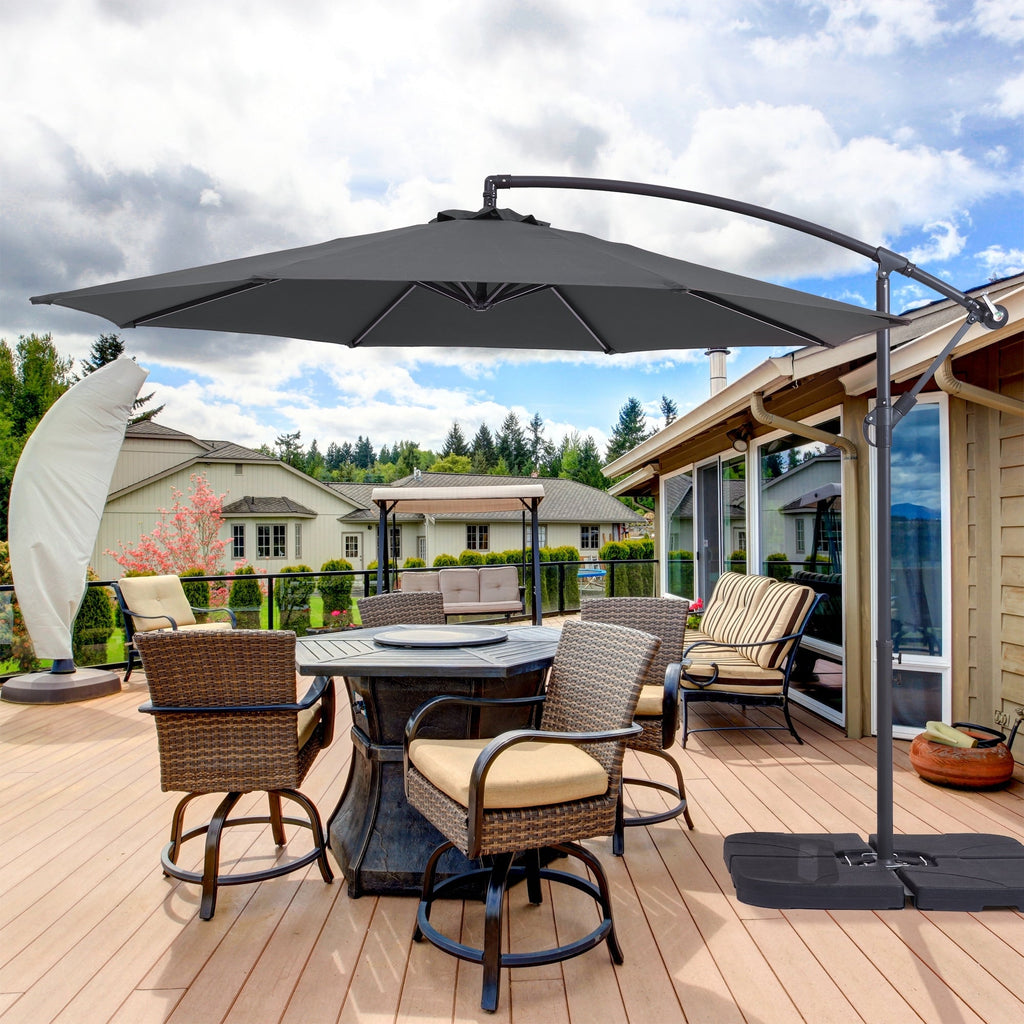 BONOSUKI 10ft Patio Offset Umbrella Outdoor Hanging Umbrella