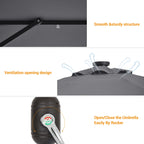 BONOSUKI LED Patio 9Ft Market Umbrella,Outside Deck Table Umbrella