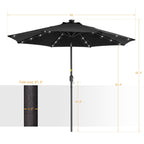 BONOSUKI LED Patio 9Ft Market Umbrella,Outside Deck Table Umbrella