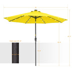 BONOSUKI LED Patio 9Ft Market Umbrella,Outside Deck Table Umbrella