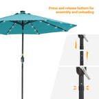 BONOSUKI LED Patio 9Ft Market Umbrella,Outside Deck Table Umbrella