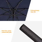 BONOSUKI LED Patio 9Ft Market Umbrella,Outside Deck Table Umbrella