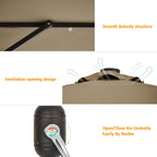 BONOSUKI LED Patio 9Ft Market Umbrella,Outside Deck Table Umbrella