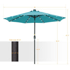 BONOSUKI LED Patio 9Ft Market Umbrella,Outside Deck Table Umbrella