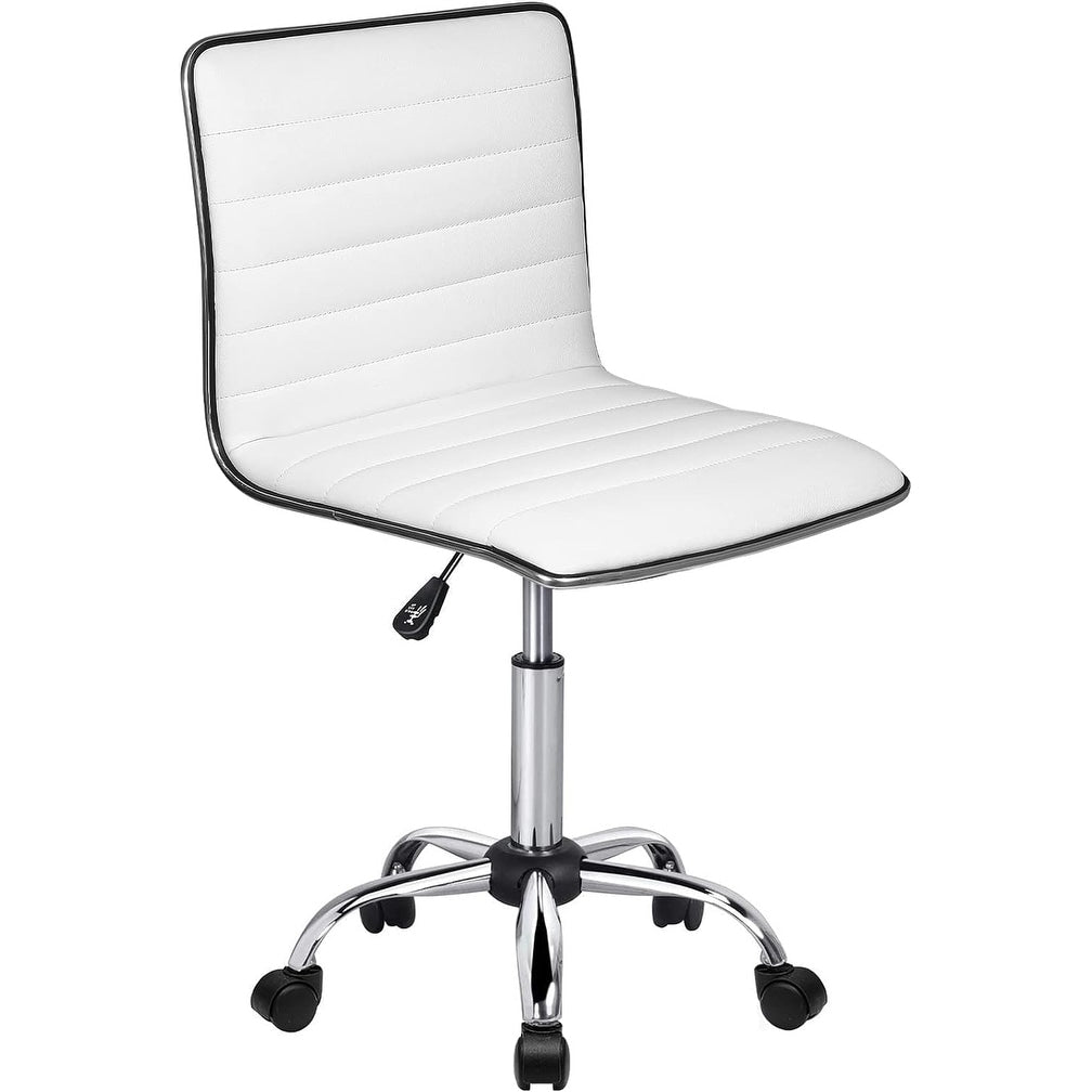 Chaise de bureau réglable Bossin, chaise de travail pivotante à dossier moyen sans accoudoirs, chaise de coiffeuse pour petit espace, maquillage de salon