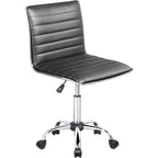 Chaise de bureau réglable Bossin, chaise de travail pivotante à dossier moyen sans accoudoirs, chaise de coiffeuse pour petit espace, maquillage de salon