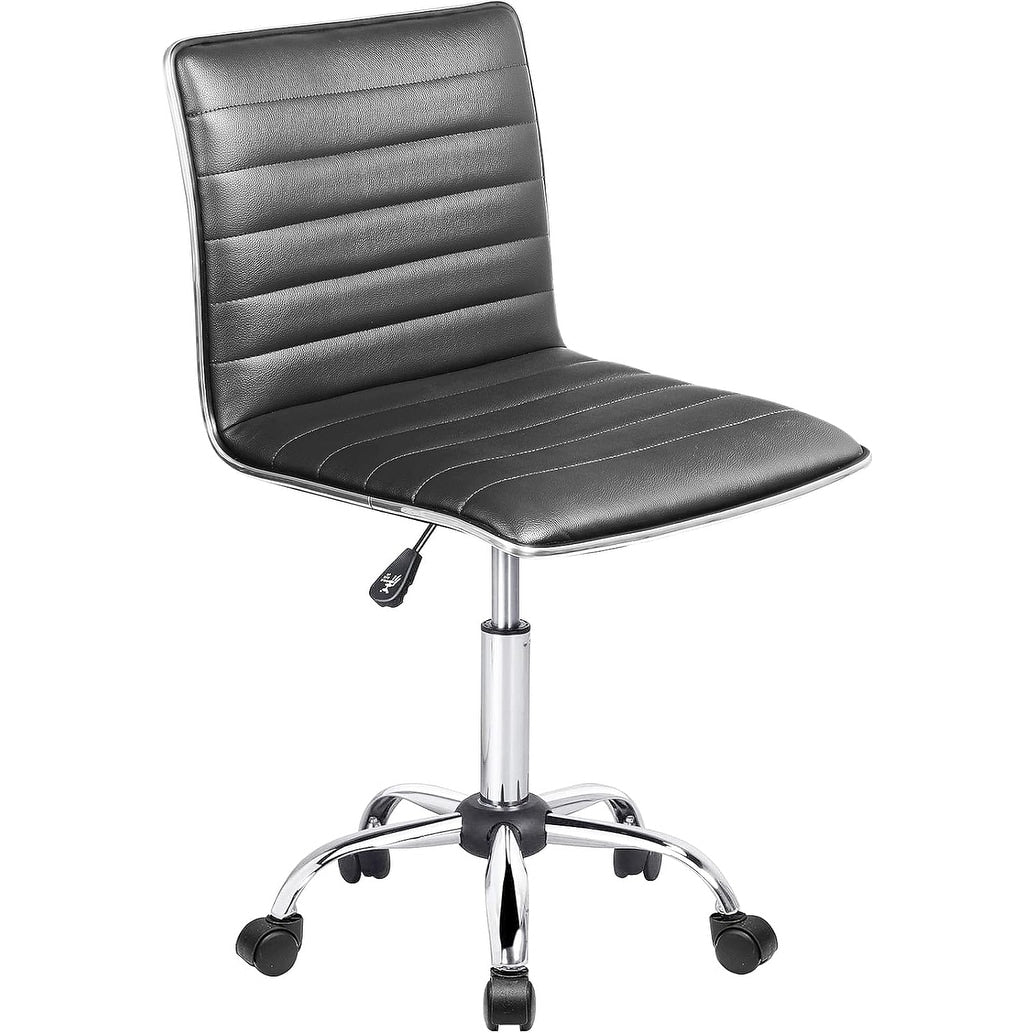 Chaise de bureau réglable Bossin, chaise de travail pivotante à dossier moyen sans accoudoirs, chaise de coiffeuse pour petit espace, maquillage de salon