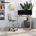 Chaise de bureau réglable Bossin, chaise de travail pivotante à dossier moyen sans accoudoirs, chaise de coiffeuse pour petit espace, maquillage de salon