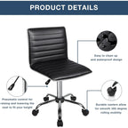 Chaise de bureau réglable Bossin, chaise de travail pivotante à dossier moyen sans accoudoirs, chaise de coiffeuse pour petit espace, maquillage de salon