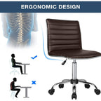 Chaise de bureau réglable Bossin, chaise de travail pivotante à dossier moyen sans accoudoirs, chaise de coiffeuse pour petit espace, maquillage de salon
