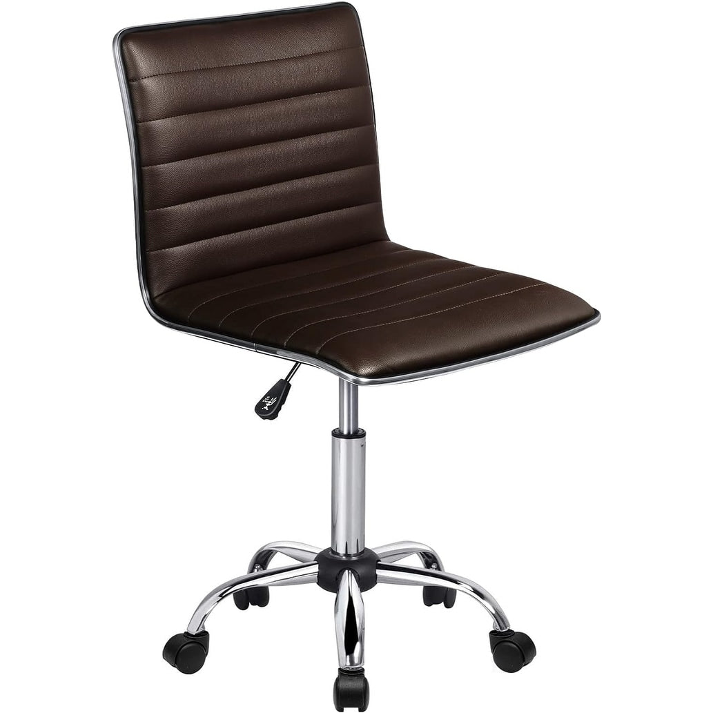 Chaise de bureau réglable Bossin, chaise de travail pivotante à dossier moyen sans accoudoirs, chaise de coiffeuse pour petit espace, maquillage de salon