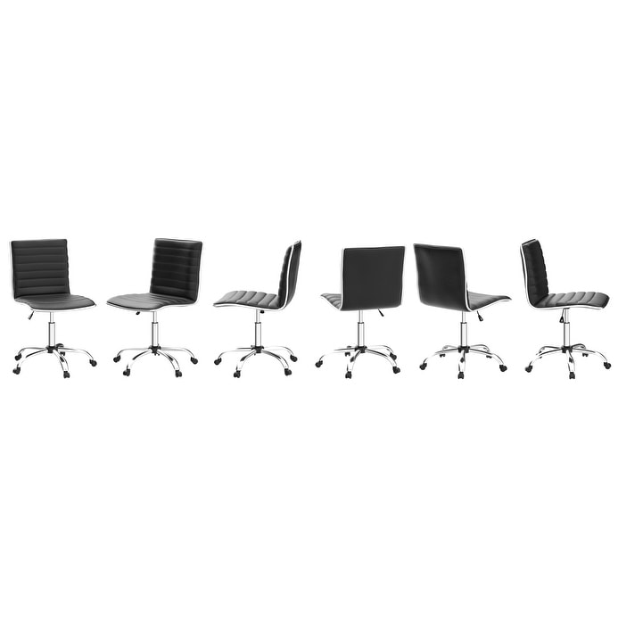 Chaise de bureau réglable Bossin, chaise de travail pivotante à dossier moyen sans accoudoirs, chaise de coiffeuse pour petit espace, maquillage de salon