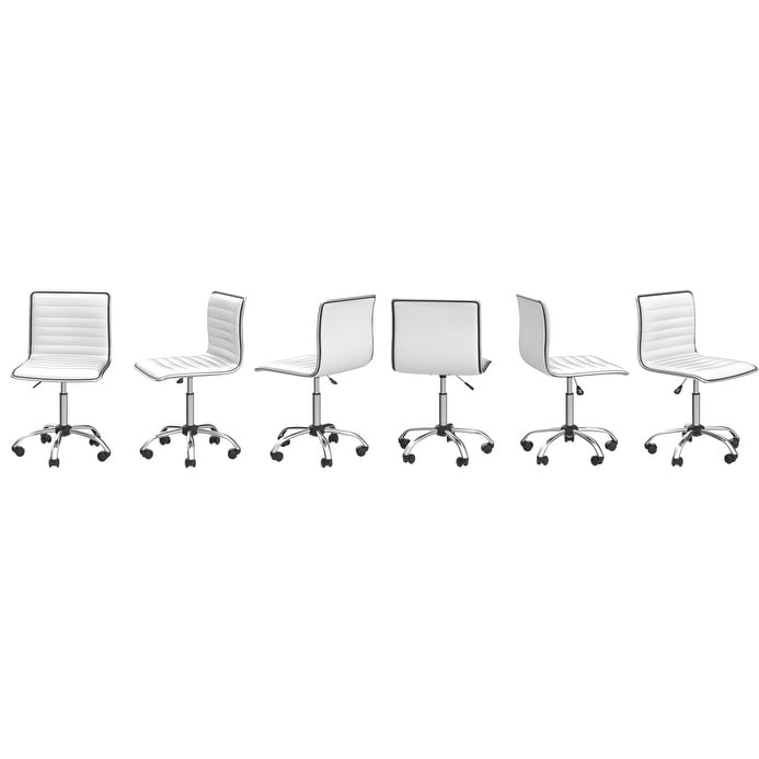 Chaise de bureau réglable Bossin, chaise de travail pivotante à dossier moyen sans accoudoirs, chaise de coiffeuse pour petit espace, maquillage de salon