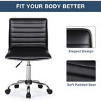Chaise de bureau réglable Bossin, chaise de travail pivotante à dossier moyen sans accoudoirs, chaise de coiffeuse pour petit espace, maquillage de salon