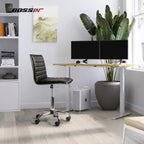 Chaise de bureau réglable Bossin, chaise de travail pivotante à dossier moyen sans accoudoirs, chaise de coiffeuse pour petit espace, maquillage de salon