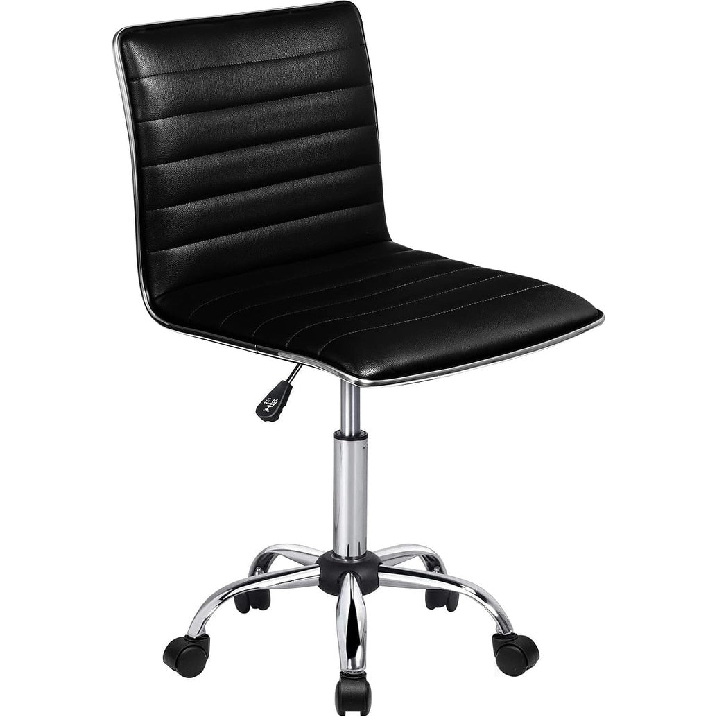 Chaise de bureau réglable Bossin, chaise de travail pivotante à dossier moyen sans accoudoirs, chaise de coiffeuse pour petit espace, maquillage de salon
