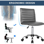 Chaise de bureau réglable Bossin, chaise de travail pivotante à dossier moyen sans accoudoirs, chaise de coiffeuse pour petit espace, maquillage de salon