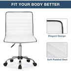 Chaise de bureau réglable Bossin, chaise de travail pivotante à dossier moyen sans accoudoirs, chaise de coiffeuse pour petit espace, maquillage de salon