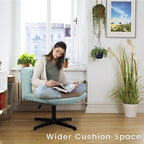Chaise de bureau BOSSIN Criss Cross sans accoudoirs, sans roulettes, chaise de vanité pivotante moderne rembourrée en tissu
