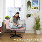 Chaise de bureau BOSSIN Criss Cross sans accoudoirs, sans roulettes, chaise de vanité pivotante moderne rembourrée en tissu