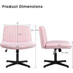 Chaise de bureau BOSSIN Criss Cross sans accoudoirs, sans roulettes, chaise de vanité pivotante moderne rembourrée en tissu